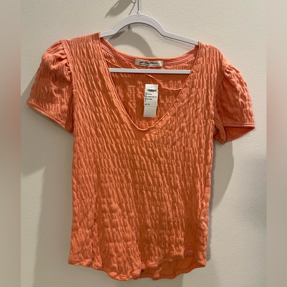 NWT - We the Free - Free People Sugar Cube Tee up n Burnt Coral - Size small - Picture 4 of 8